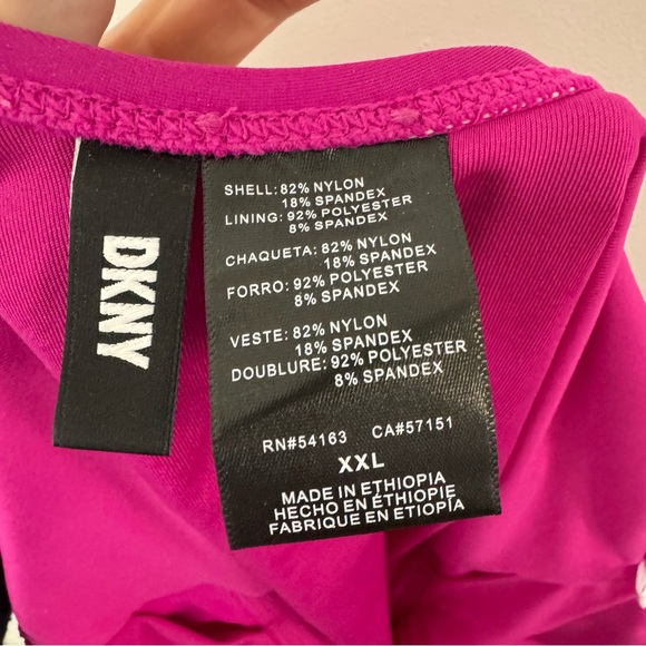 DKNY Women's 2 Piece Ruffled Tankini Swimsuit Bathing Suit Pink Size XXL - Picture 7 of 11